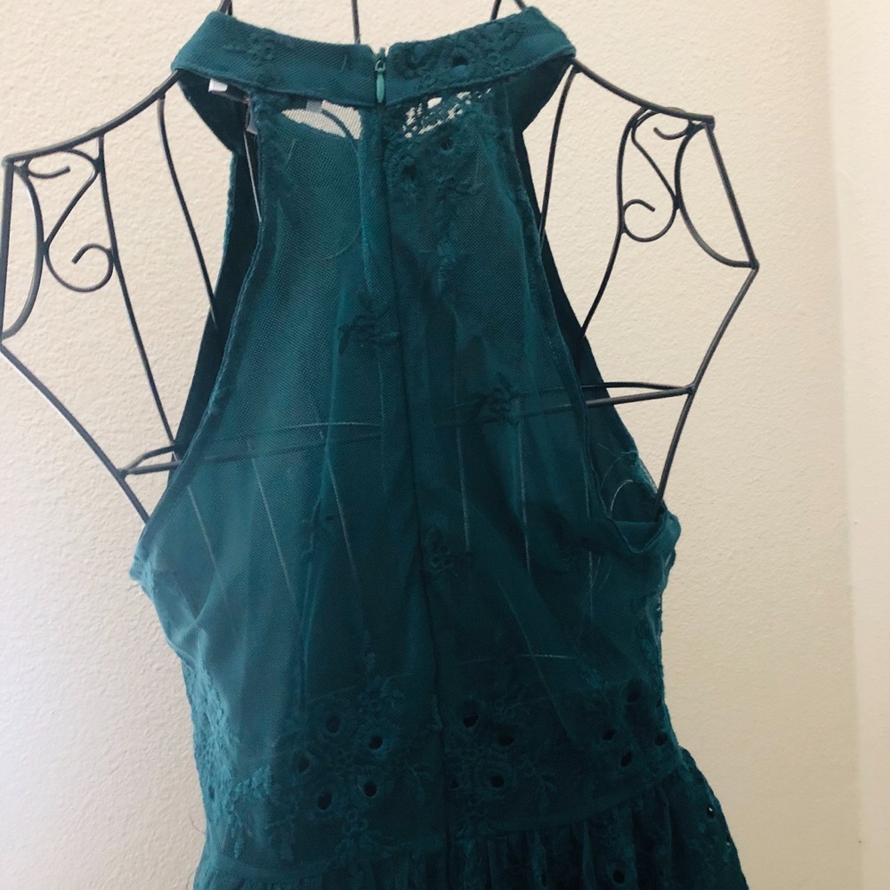 Lace Maxi Dress-Dark Green - Picture 5 of 6